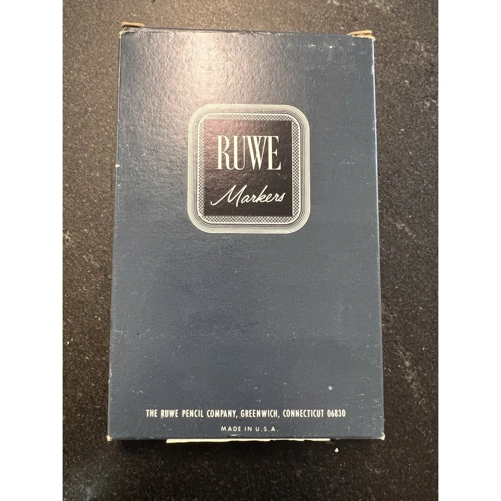 Vtg NOS Boxed RUWE Felt Markers No. 1050 Yellow Set of‎ 6 Permanent Ink Made USA